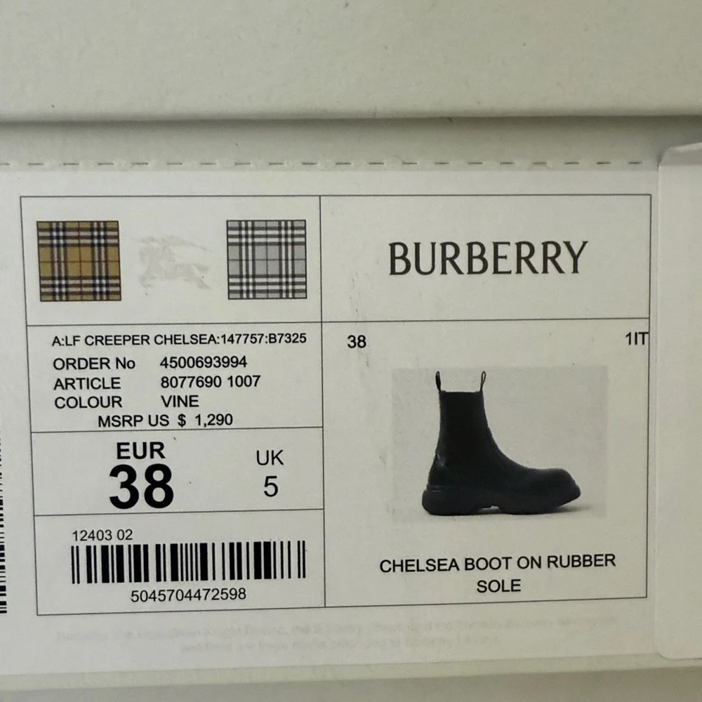 New-BURBERRY LEATHER CREEPER CHELSEA BOOTS IN DARK GREEN - Picture 14 of 16